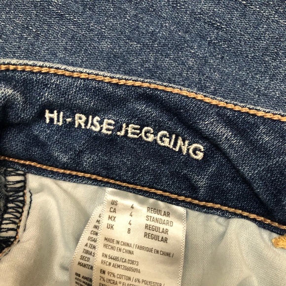 American Eagle Women's Super-Stretch Medium Wash Hi Rise Jegging sz 4 - Picture 5 of 16